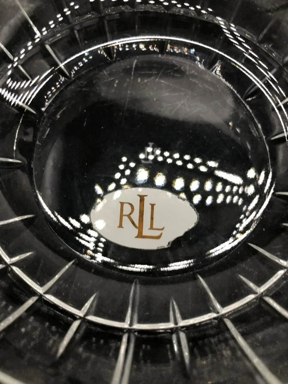 Ralph Lauren Lead Crystal Cocktail Nut Bowl Candy Dish 5.5 x 2.5 in. 1.5 lbs